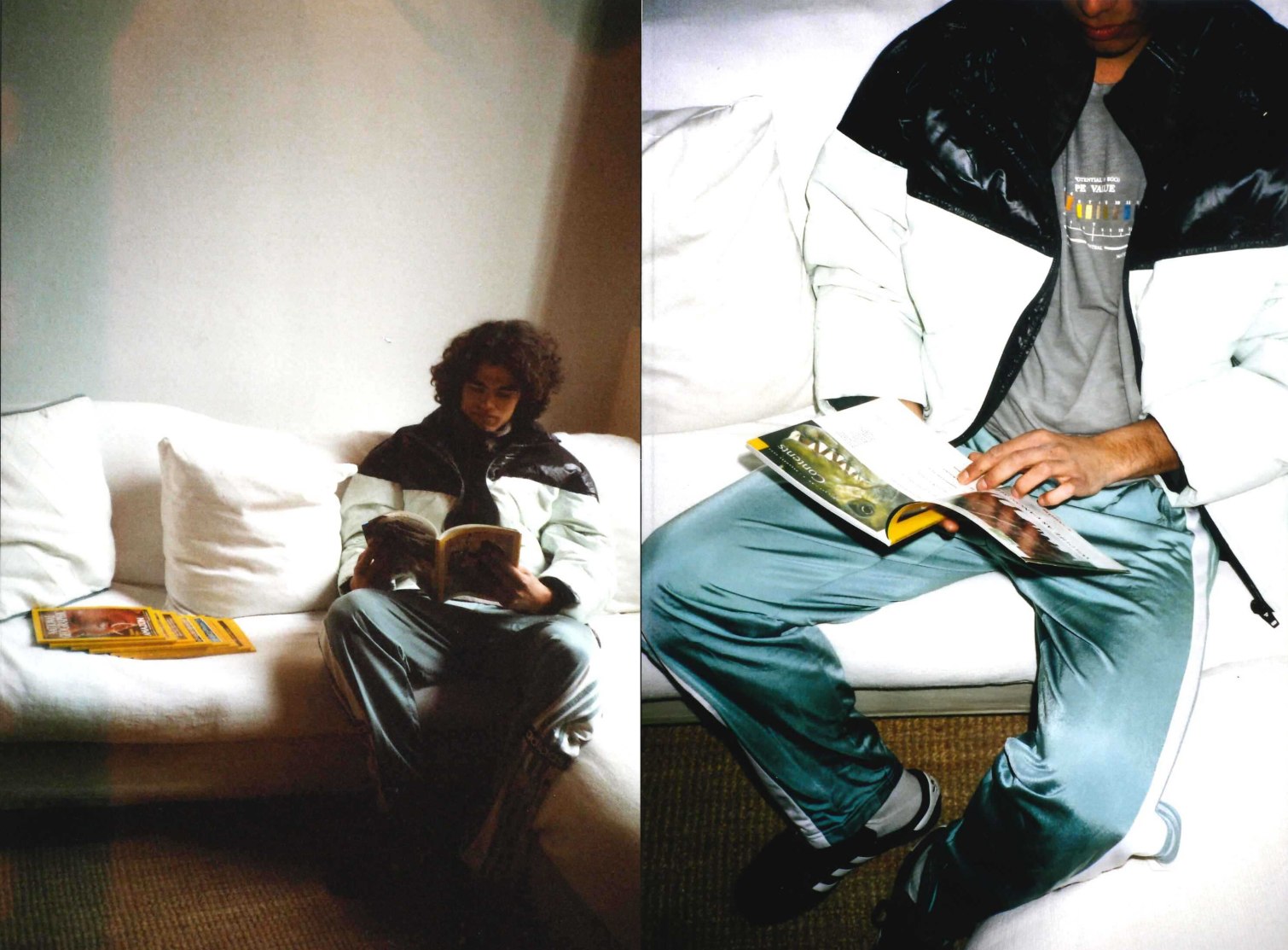 YOUTH - Ruben Spelta in Adidas reading National Geographic