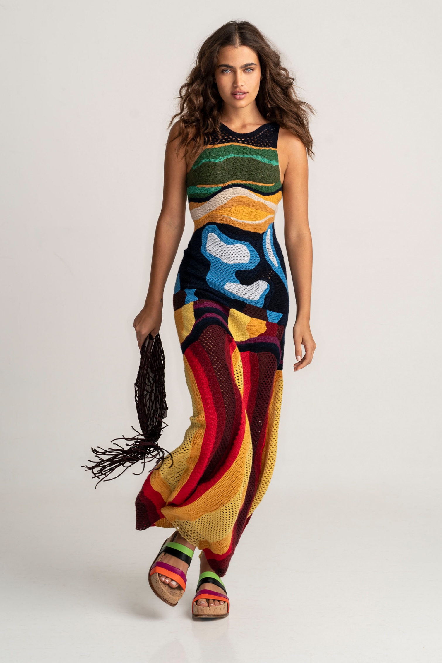 Icons of American Fashion - Gabriela Hearst Tamara Dress & Adi Clutch & Striker Sandals.