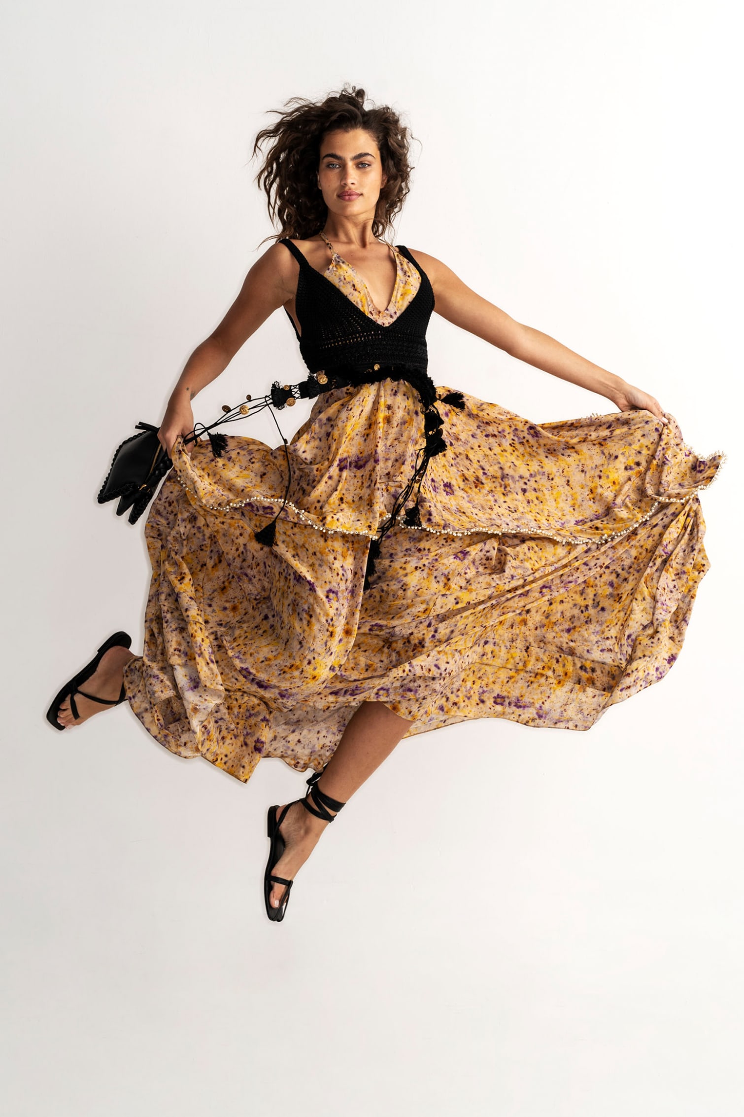 Icons of American Fashion - ALTUZARRA Athena Dress, Hera Sweater, Crochet Belt, Braided Bag & Asymmetric Sandals.