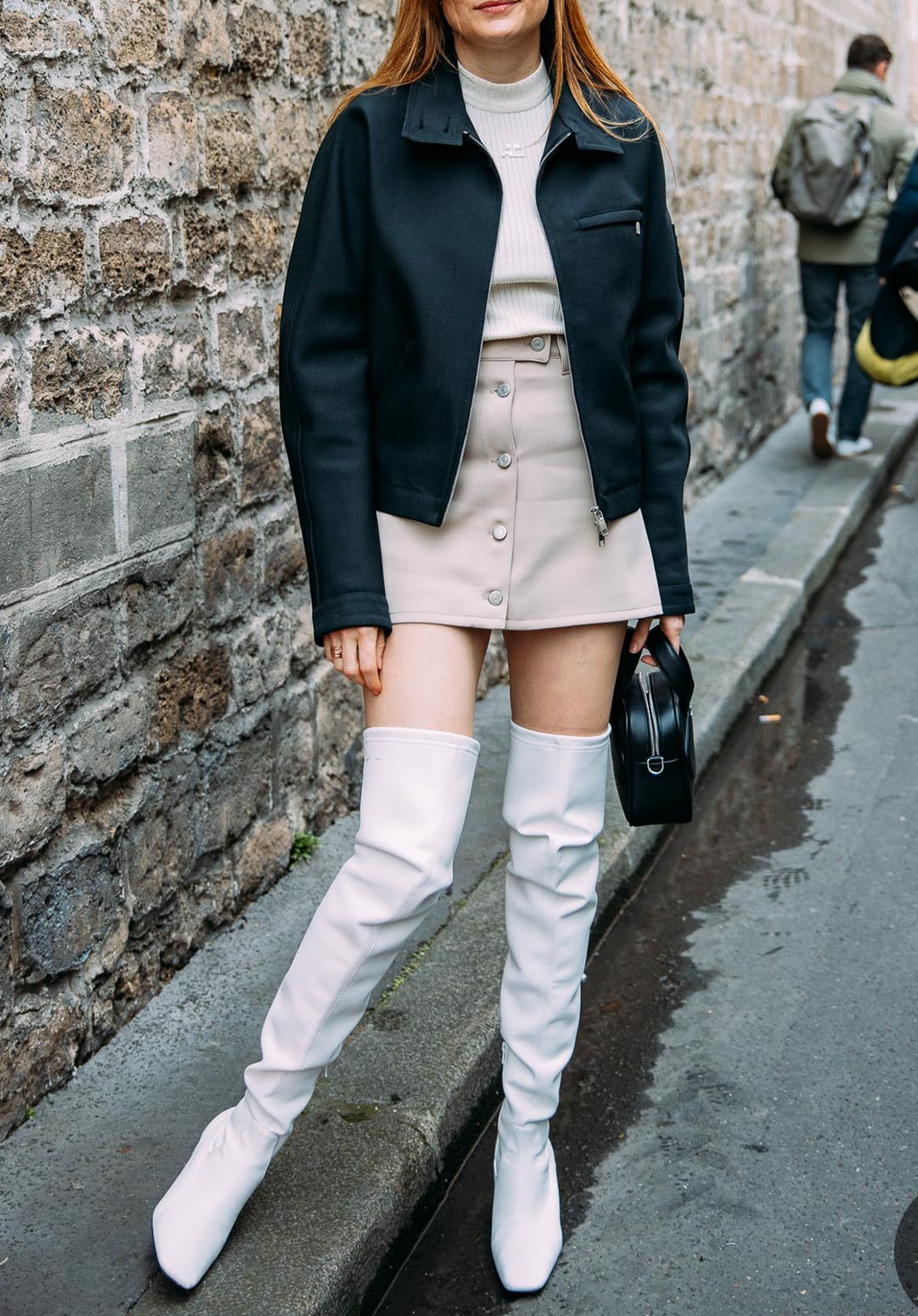 over-the-knee white leather boots