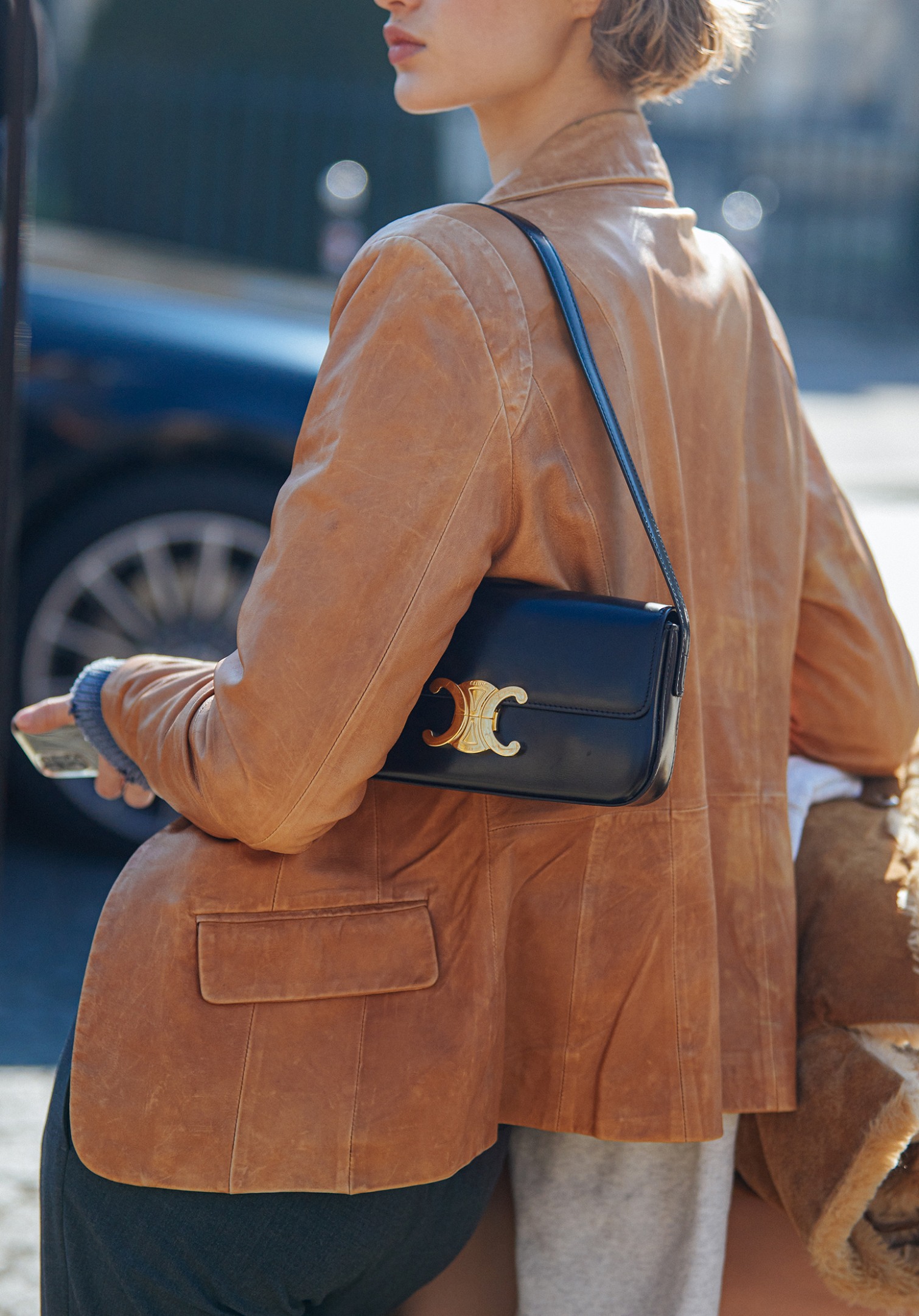 black leather classic handbag