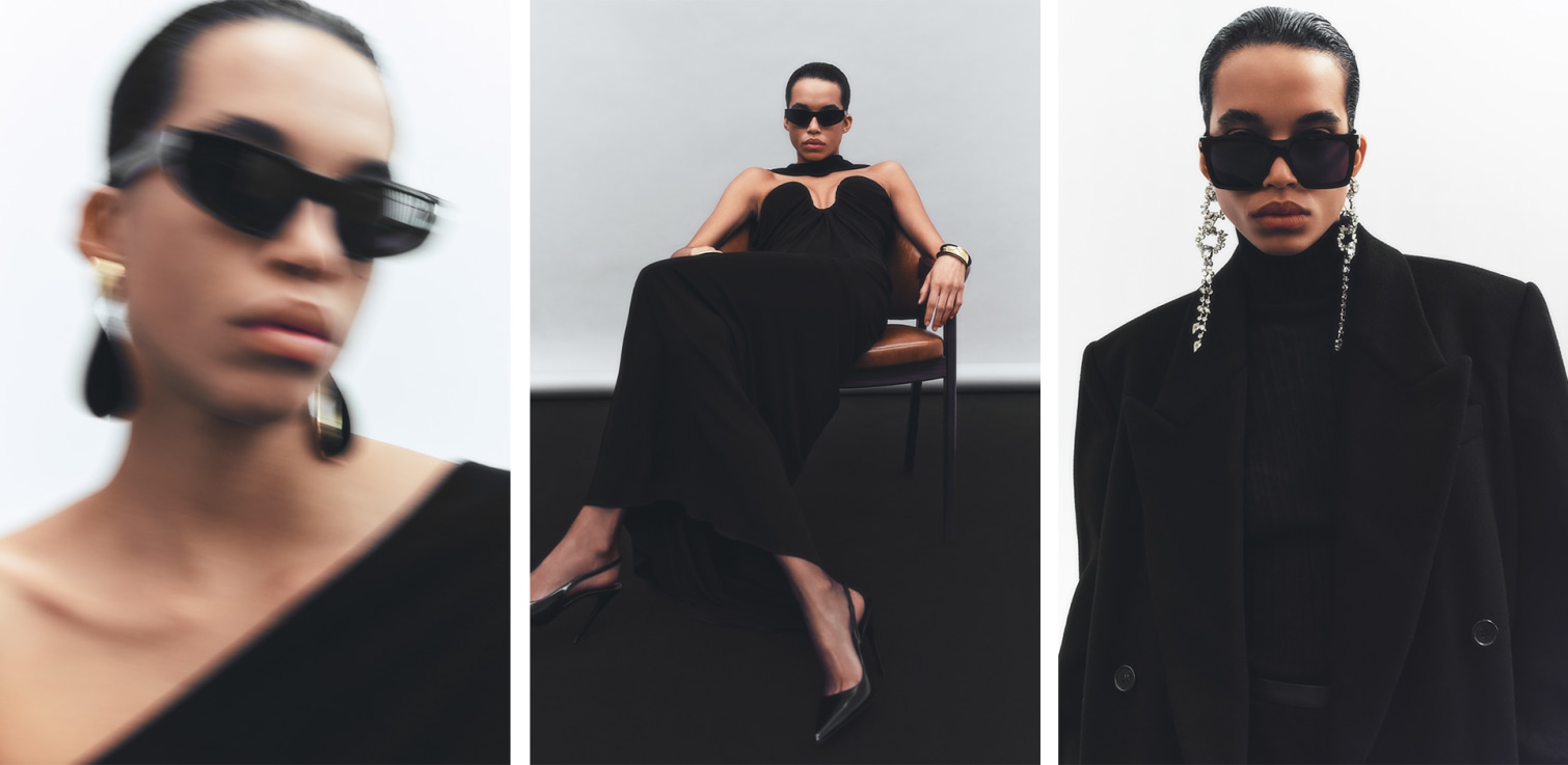 黑色Saint Laurent女士太阳镜