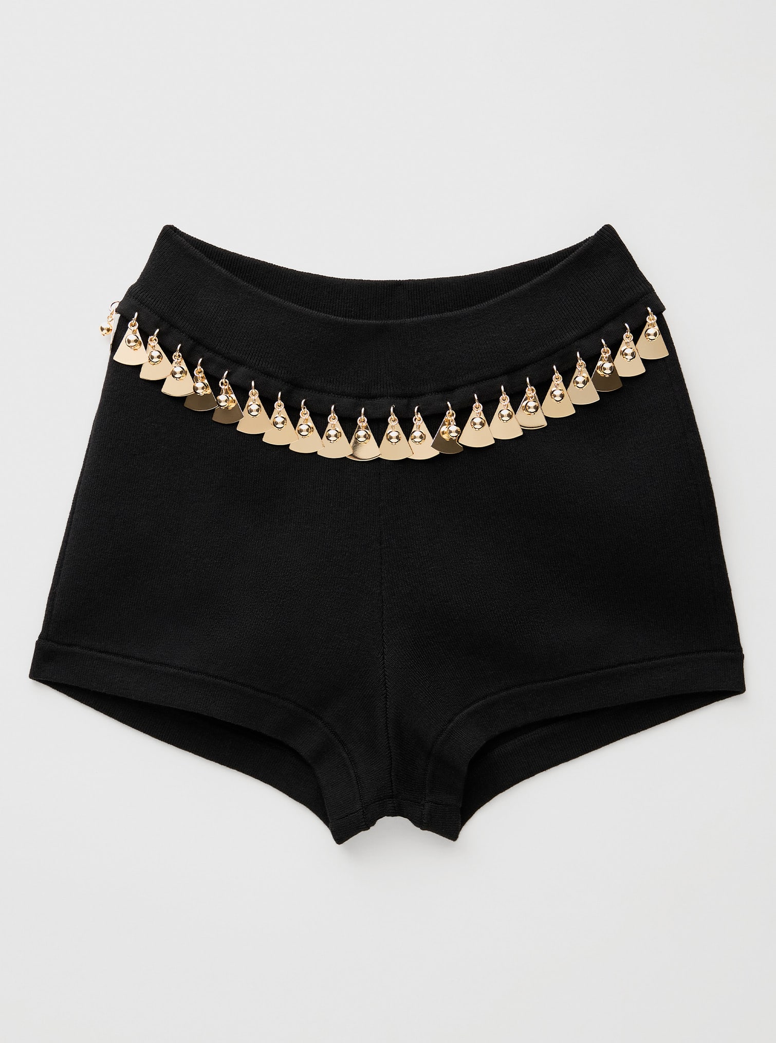 Black women shorts with gold details