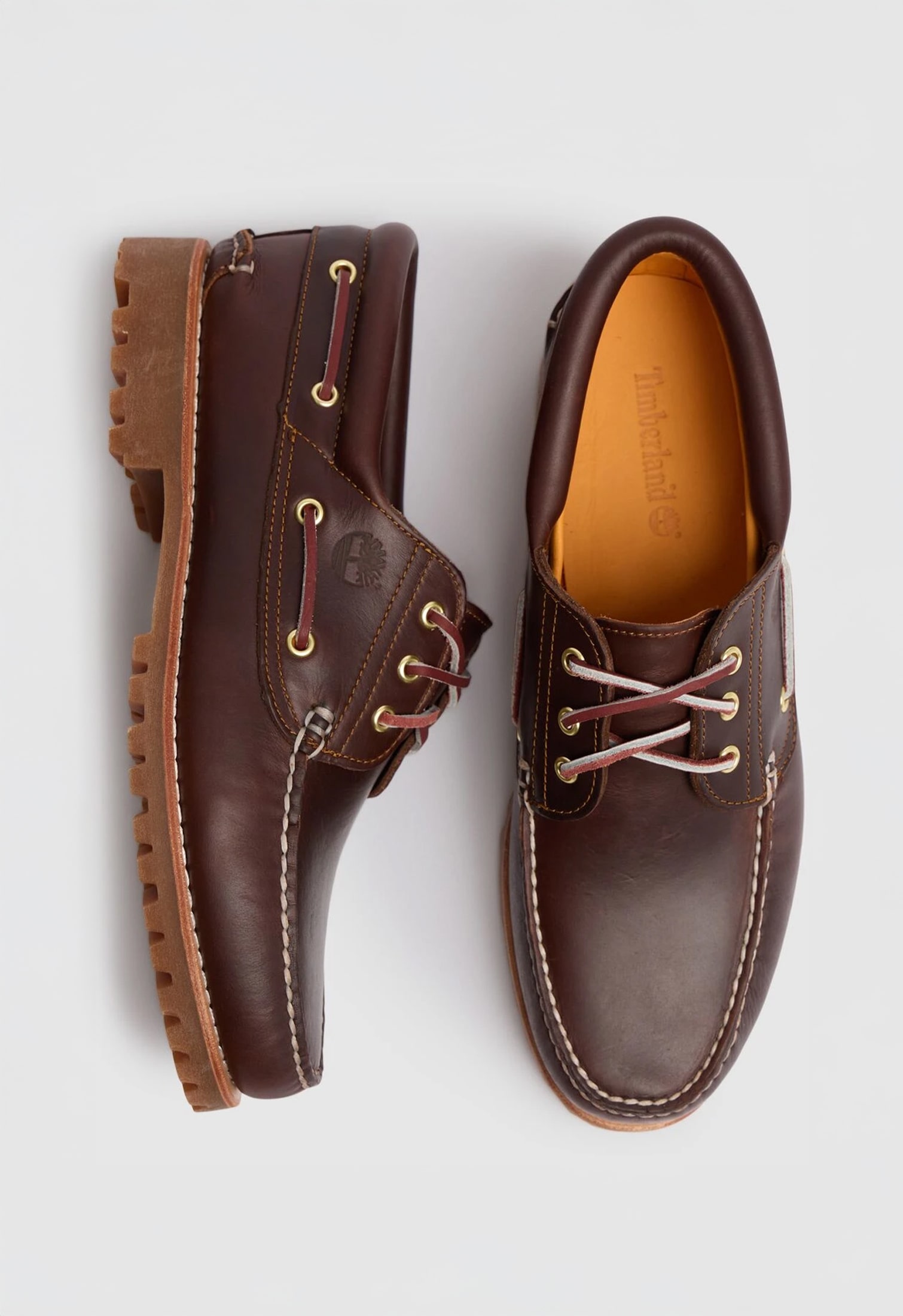 Men's Timberland brown classic boat shoes