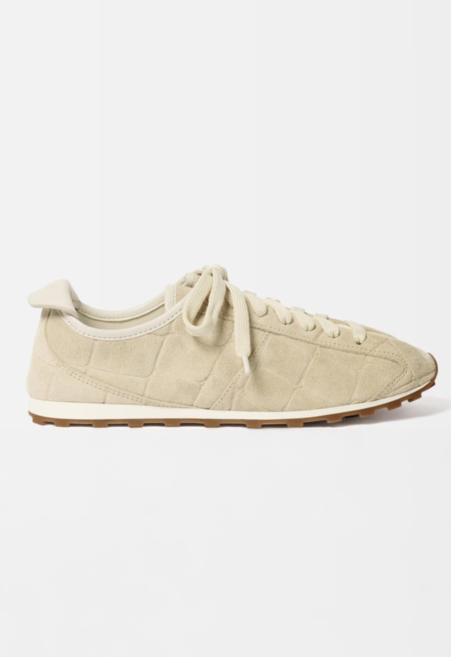 Jacquemus sneaker in croc embossed beige suede
